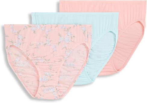Jockey Women's Underwear Supersoft Breathe French Cut - 3 Pack, Frothy Pink/White/Egyptian Scroll, 10 in Saudi Arabia