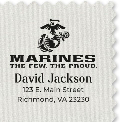 Eagle Globe Anchor Custom Address Rubber Stamp - Personalized 3 Line Inking Stamp for Mailing - Ideal for Veterans & Proud Service Members - Unique Customized Address Stamp in Saudi Arabia