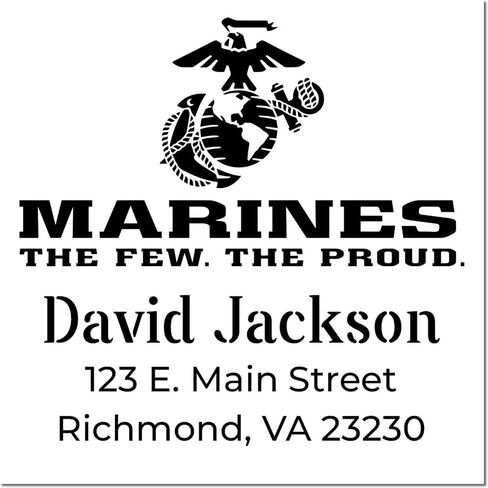 Eagle Globe Anchor Custom Address Rubber Stamp - Personalized 3 Line Inking Stamp for Mailing - Ideal for Veterans & Proud Service Members - Unique Customized Address Stamp in Saudi Arabia