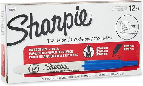 Sharpie Retractable Permanent Markers - Ultra Fine Marker Point Type - Blue - 12 Pk in Saudi Arabia