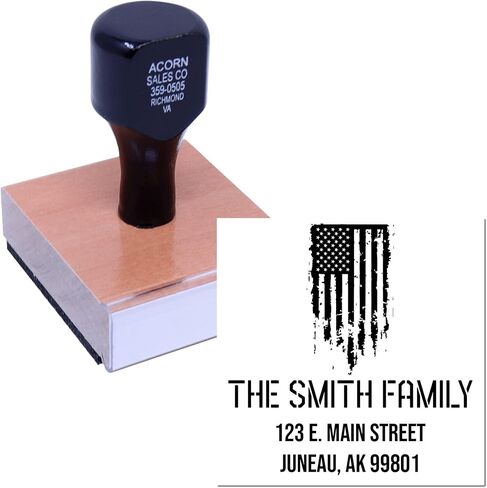 Eagle Globe Anchor Custom Address Rubber Stamp - Personalized 3 Line Inking Stamp for Mailing - Ideal for Veterans & Proud Service Members - Unique Customized Address Stamp in Saudi Arabia