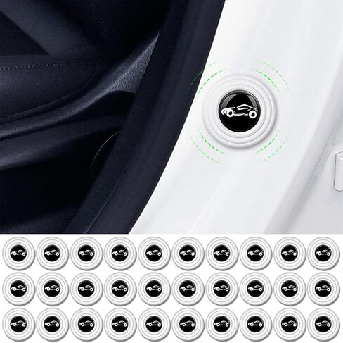 30 PCS Car Door Shock Absorber Soundproof Stickers Door Edge Guard Bumper Cushion Car Door Shock Absorbing Black in Saudi Arabia