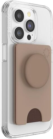 PopSockets Phone Wallet with Expanding Phone Grip, Phone Card Holder - Latte in Saudi Arabia
