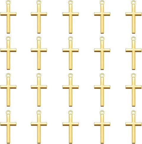 100Pcs Alloy Smooth Surface Pocket Cross Charm Small Crucifix Pendant Bulk for Crafts Keychain Diy Jewelry Making Supplies in Saudi Arabia