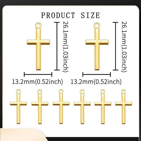 100Pcs Alloy Smooth Surface Pocket Cross Charm Small Crucifix Pendant Bulk for Crafts Keychain Diy Jewelry Making Supplies in Saudi Arabia