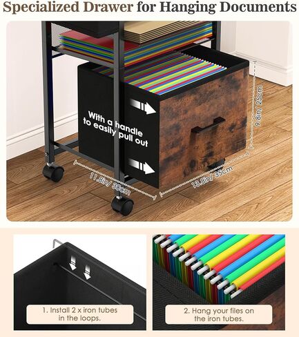 MoKo Vinyl Record Storage, 2-Tier Vinyl Record Holder, Vinyl Record Storage Rack with Dividers for Storing Albums, Books, Magazines, Files - Storage Up to 250 LP, Easy Assembly in Saudi Arabia