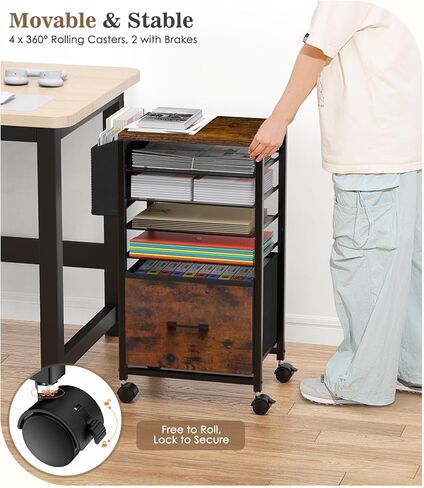 MoKo Vinyl Record Storage, 2-Tier Vinyl Record Holder, Vinyl Record Storage Rack with Dividers for Storing Albums, Books, Magazines, Files - Storage Up to 250 LP, Easy Assembly in Saudi Arabia