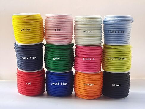1/4 Inch Polyester Cord 24 Yards 12 Colors Lightweight Rope for Craft (2713 Mixed Color) in Kuwait