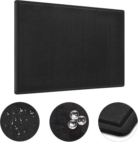 Large Bulletin Board - 72 x 48 Inches, Foldable Decorative Felt Board for Wall Photo Display Board with Self-Adhesive Tape, Includes 36 Push Pins - Black in Saudi Arabia