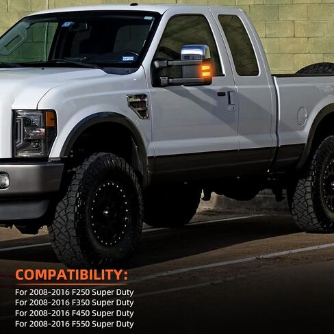 Side Mirror Turn Signal Light for F250 F350 F450 F550 Super Duty 2008 2009 2010 2011 2012 2013 2014 2015 2016 Smoked Lens Sequential Switchback Yellow Lights & DRL White Lights in Saudi Arabia