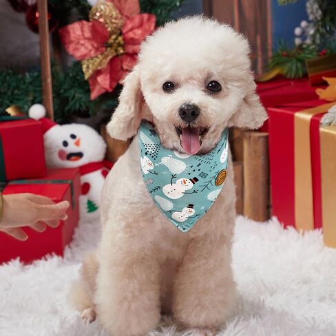 CROWNED BEAUTY Christmas Dog Bandanas Reversible Large 2 Pack, Winter Whimsy Set, Adjustable Triangle Scarves for Medium Large Extra Large Dogs Girl Boy Pets DB80-L in Saudi Arabia