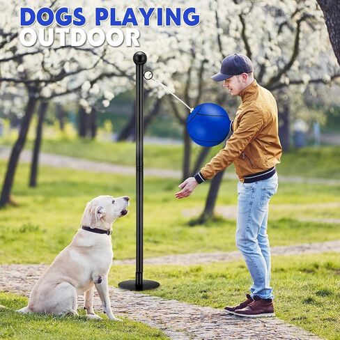 10 ft Tetherball Set with 2 Balls, Portable Replacement Tetherball Ball and Rope and Pole Tether Equipment Adjustable Pole Game for Adult Dog Outdoor Backyard Beach in Saudi Arabia