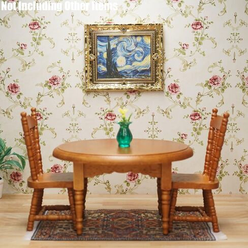 Odoria Dollhouse Wall Art Miniature: 1/12 Scale Framed Picture Vintage - Mini Painting Golden Antique for Galler in Kuwait