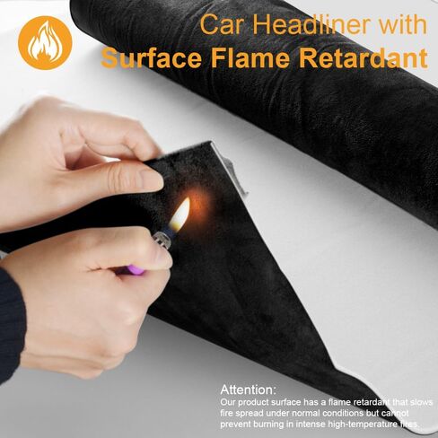 Auto Suede Headliner Fabric Material with Foam Backing, 54" L × 60" W Automotive Interior Roof Replacement Upholstery Fabric for Car Truck SUV RV Boat, Home Repair DIY in Kuwait