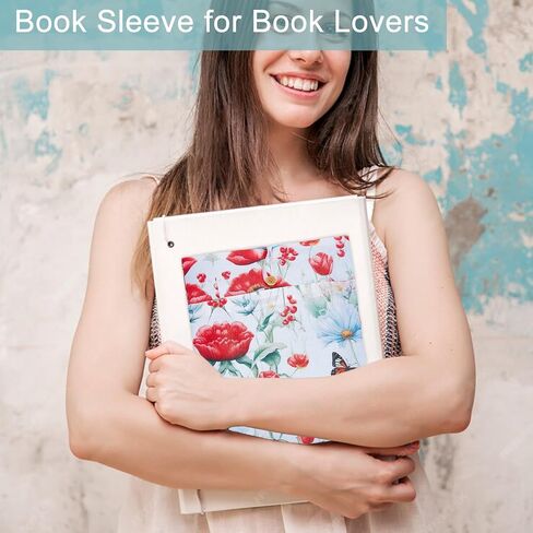 غلاف كتاب مصقول مع زر ، واقي الكتب المطبوعة ، وأكمام الكتب لعشاق الكتب مقاوم للماء حقيبة تخزين الكتب متعددة الوظائف للاشتعال غلاف (10.6 × 8.7 بوصة) in Kuwait