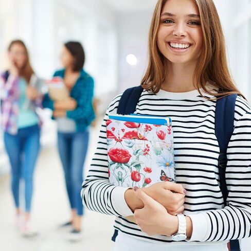 غلاف كتاب مصقول مع زر ، واقي الكتب المطبوعة ، وأكمام الكتب لعشاق الكتب مقاوم للماء حقيبة تخزين الكتب متعددة الوظائف للاشتعال غلاف (10.6 × 8.7 بوصة) in Kuwait
