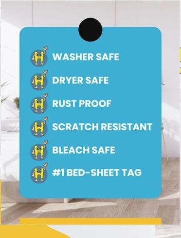 2 in 1 Bed Sheet Marking Tags - King, Queen or Full. for Each Size, Choose a Design. Plus Quick Identification to Put Your Bed Sheets on Right. Great Gift Ideas! #1 in Tags/Sheet Snaps. I Love My Dog in Saudi Arabia