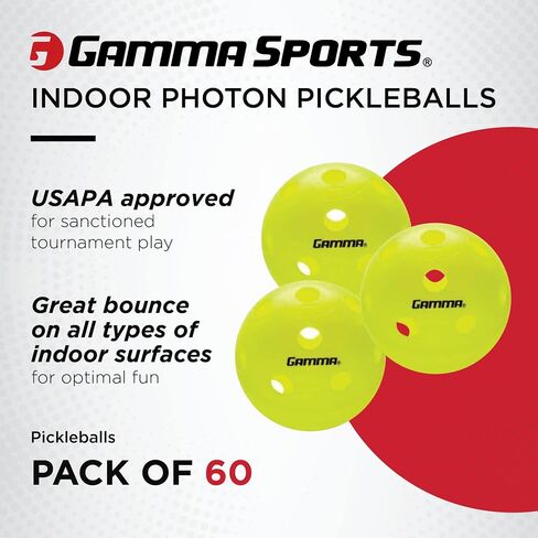 GAMMA Sports Photon Indoor Pickleball Balls, USAPA Approved, Pickleball Accessories, Pack of 03 in Saudi Arabia