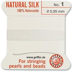 Griffin Bead Cord 100% Natural Silk White #1