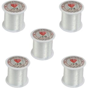 Clear Nylon Fishing Line,0.2mm Diameter 120 Meters Fishing Line Spool Beading String for Hanging,Making Crafts Bracelet Beads,5 Pcs