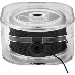 AIEX 0.8mm Elastic String Stretchy Beaded Bracelet Thread with Bead Cord Box for Jewelry Bracelet Necklace Making (Black, 30m/Roll）