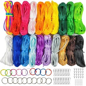 Frehapkids 2.5mm 20 Colors Nylon String for Bracelets, Jewelry Making Satin Cord for Friendship Bracelets, Keychain, Lanyard, Knotting
