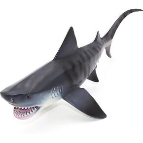 Gemini&Genius Realistic Great White Shark Action Figure - Ocean Shark Gift, Birthday Party & Baby Shower Cake Topper, Bath & Swimming Toy