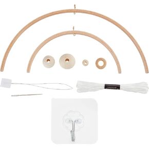 1set Nursery Mobile DIY Wooden Frame Crib Mobile Wind Chime Bed Wood Mobile Hanger Wooden Frame Ornaments Handmade Kit in Kuwait