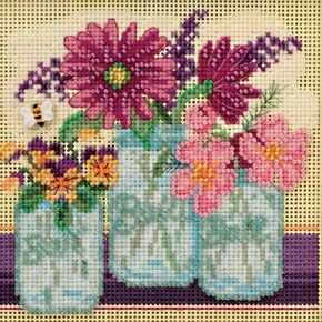 Cut Flowers Beaded Counted Cross Stitch Kit Mill Hill 2016 Buttons & Beads Spring MH141611
