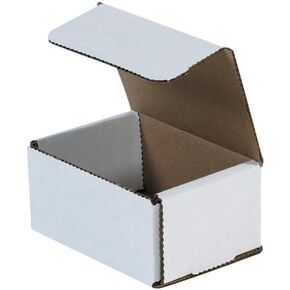 ValueMailers Brand 4x3x2-4L x 3W x 2H | White Foldable Corrugated Boxes Cardboard Packaging Mailing, Moving, Storage Box for Home or Business- Strong Lightweight Foldable (50)