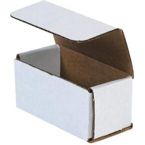Secure Seal Shipping Boxes - 4x2x2" Mailers - White Foldable Corrugated Cardboard Packaging for Mailing, Moving, Storage, and Organizing - Strong Lightweight Foldable (Bulk 10 Pack)
