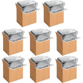 YSSOA 4 Pack Insulated Shipping Boxes with Aluminum Foil Liner,Thermal Insulation Cold Pack Shipping Boxes for Frozen, Reusable Styrofoam Cooler Box, Small Mailing Box, 12''x10''x7''