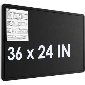 MaxGear Large Bulletin Board 36" x 24", Foldable Felt Board Vision Board Supplies, Cork Board for Office, Home, School, Small Pin Boards for Walls Decorative Display Board Black