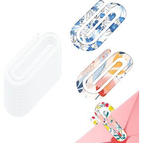 10 Pack Sublimation Blanks Acrylic Paper Clips, 4" x 2" Jumbo Clear Heat Transfer Clips for DIY Crafts, Office School Stationery, Home Gift Supplies