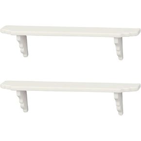 2Pcs White 1:12 Scale Miniature Dollhouse Wall Shelf, Modern Storage Wall Shelf for Kitchen Scene, Dollhouse Decor Accessories
