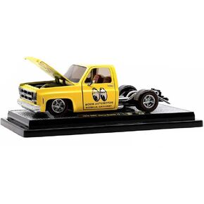 M2 1976 Sierra Grande 15 Custom Pickup Truck Yellow Mooneyes Moon Automotive (Faded) LTD ED to 3000 PCS 1/24 Diecast Model Car Machines 40100-MJS01