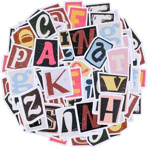156Pcs Retro Alphabet Stickers, Vintage Scrapbook Decals Multicolor Letter Sticker for Scrapbooking DIY Crafts Artistic Journaling
