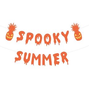 Halloween Decorations Pre-Strung Summerween Decoration Spooky Summer Halloween Party Banner Supplies Favors Decor