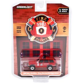1990 Cherokee Red Reno Fire Department (Nevada) Fire & Rescue Series 1 1/64 Diecast Model Car by Greenlight 67010 D