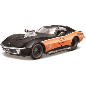 Maisto 1970 Chevrolet Corvette Harley Davidson Black/Orange 1/24 Diecast Model Car