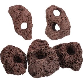 DOITOOL Lava Rock Aquarium, 6PCS for Aquarium, Aquatic Plants Volcanic Decorations for Aquascaping, Fish Tank Ornaments, Terrarium and Landscape Design -3.93 x2.75x1.57 in