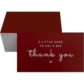 RXBC2011 LITALE THANCH CARDS BIGE شكرًا لك ملاحظات لجميع المناسبات 3.5 × 2 بوصة من 100 نبيذ أحمر