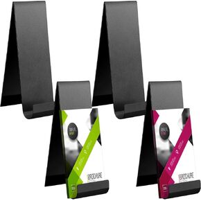 4 Pcs Heavy Duty Metal Brochure Holder Display, Elegant Flyer Brochure Holder Stand for Table Vertical Countertop Literature Organizer for Booklets, Pamphlets, Magazines, Menus & Journals