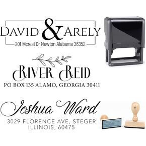 Custom Return Address Stamp - Custom Self-Inking Address Stamp with Name Custom Rubber Address Stamp (Self Inking)
