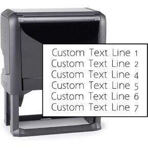 Self Inking 1 2 3 4 5 6 7 Line Custom Stamp - Personalized Name Stamp for Office, Teacher, Address & Business Label Stamp