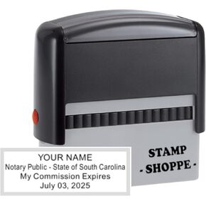 South Carolina Notary Grey Stamp Self Inking | Printy 4913, 2.3x0.81 Inch Rectangular Prints | South Carolina (Stamp)