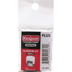 PLUS() Kes'pon ID Guard Stamp Ink Refill - Small, Black, Rectangular, Rubber, 1.5 x 0.5 x 0.75 inches, 1000 Lines, Identity Theft Protection