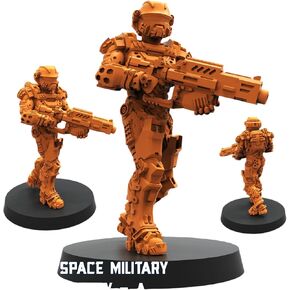 TYL Human Offence Force Armored Troopers Unpainted Miniature for War Gaming | RPG Scale Figures, Detailed Tabletop Board Game Accessories | Realistic Tabletop Miniatures (Combo of 4, 32mm)