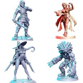 TYL DND 24 Unpainted Miniature for War Gaming | RPG Scale Figures, Detailed Tabletop Board Game Accessories | Realistic Tabletop Miniatures (D, 32mm)