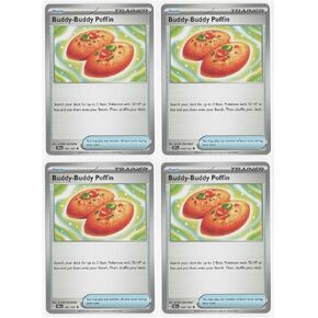 Buddy Buudy Poffin 144/162 - Temporal Forces Pokemon Trainer Card Set x4 Playset